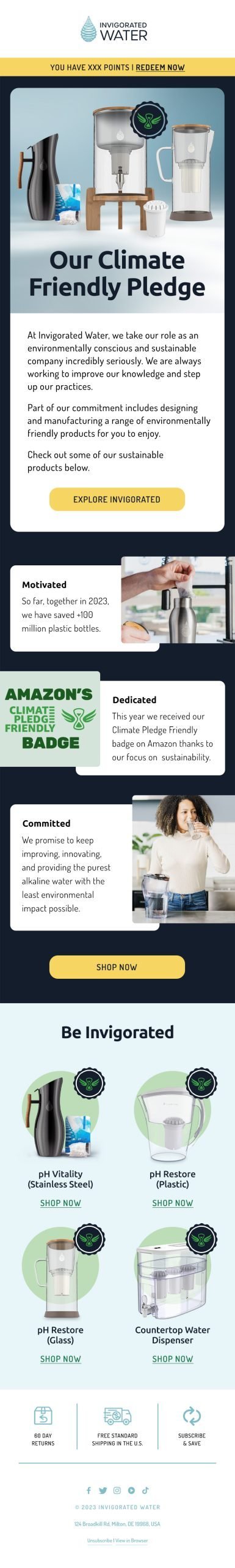 Invigorated Water Campaign – Sustainability